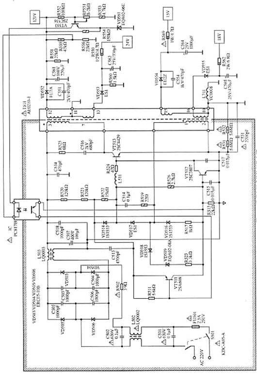 自激式開關電源電路,單管自激電路圖分享-KIA MOS管