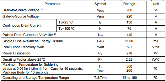 130a200v,2920場(chǎng)效應(yīng)管