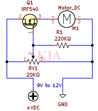 直流電機調速電路原理圖-KIA MOS管